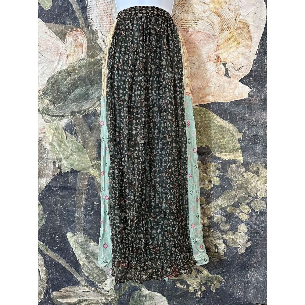 NWT Anthropologie Verb Pallavi Singhee Margot Pleated Floral Maxi Skirt Size 8 - Picture 8 of 11